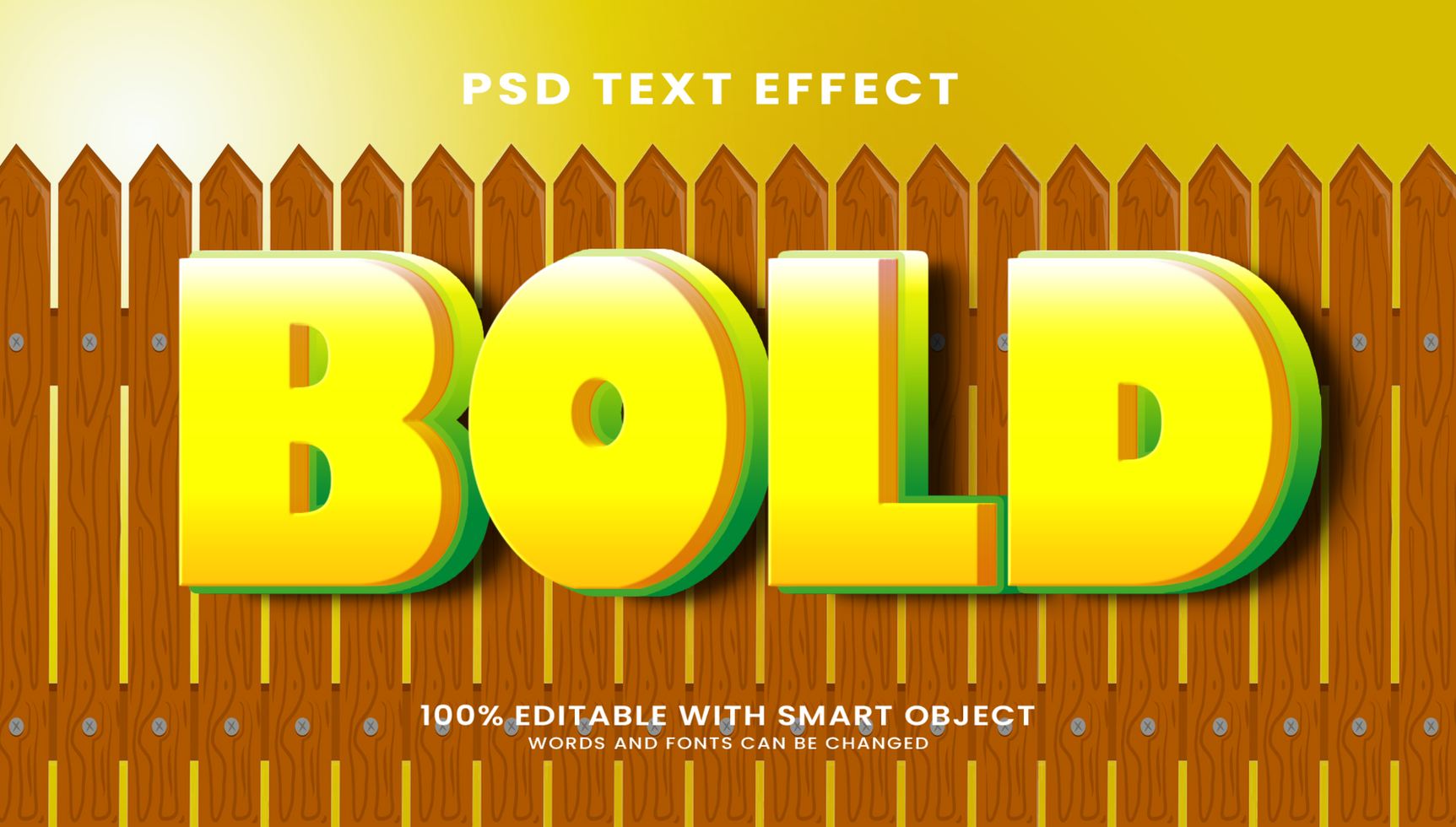 Bold editable text effect psd
