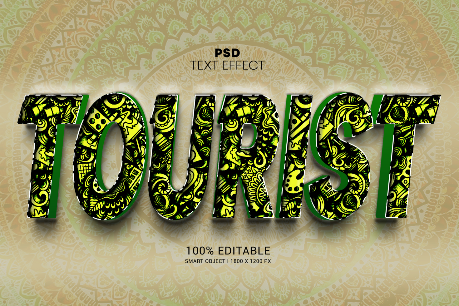 Tourist editable text effect psd