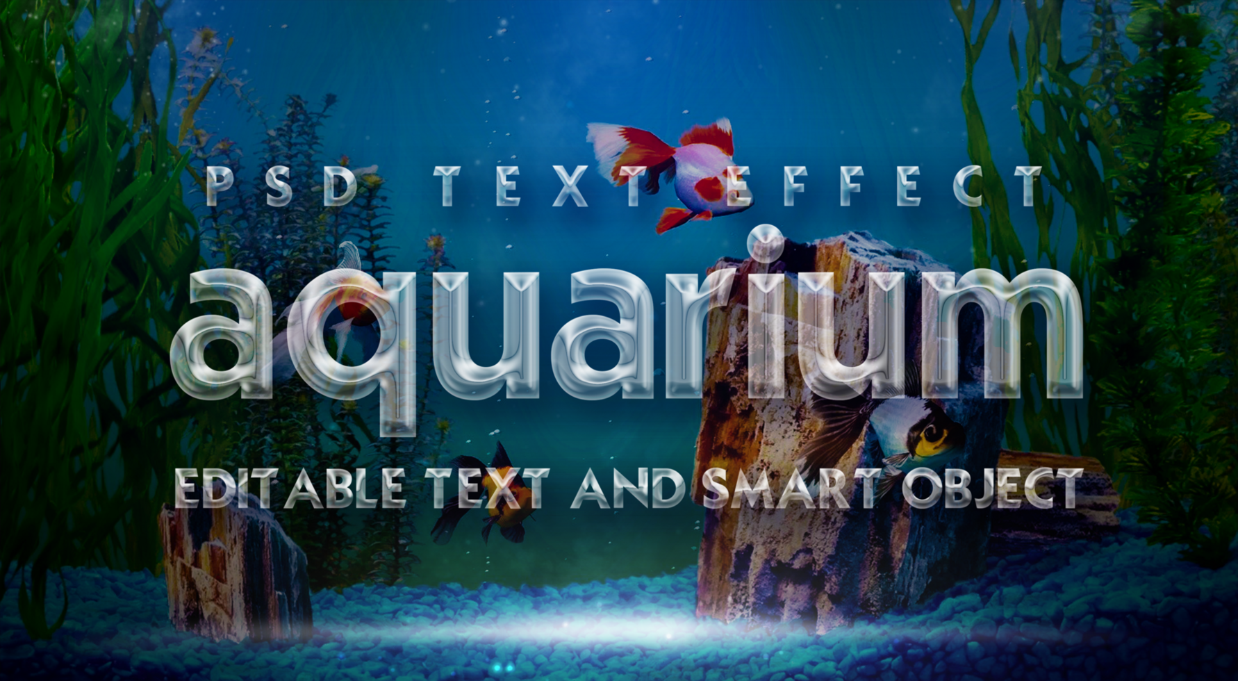 Aquarium editable text effect psd
