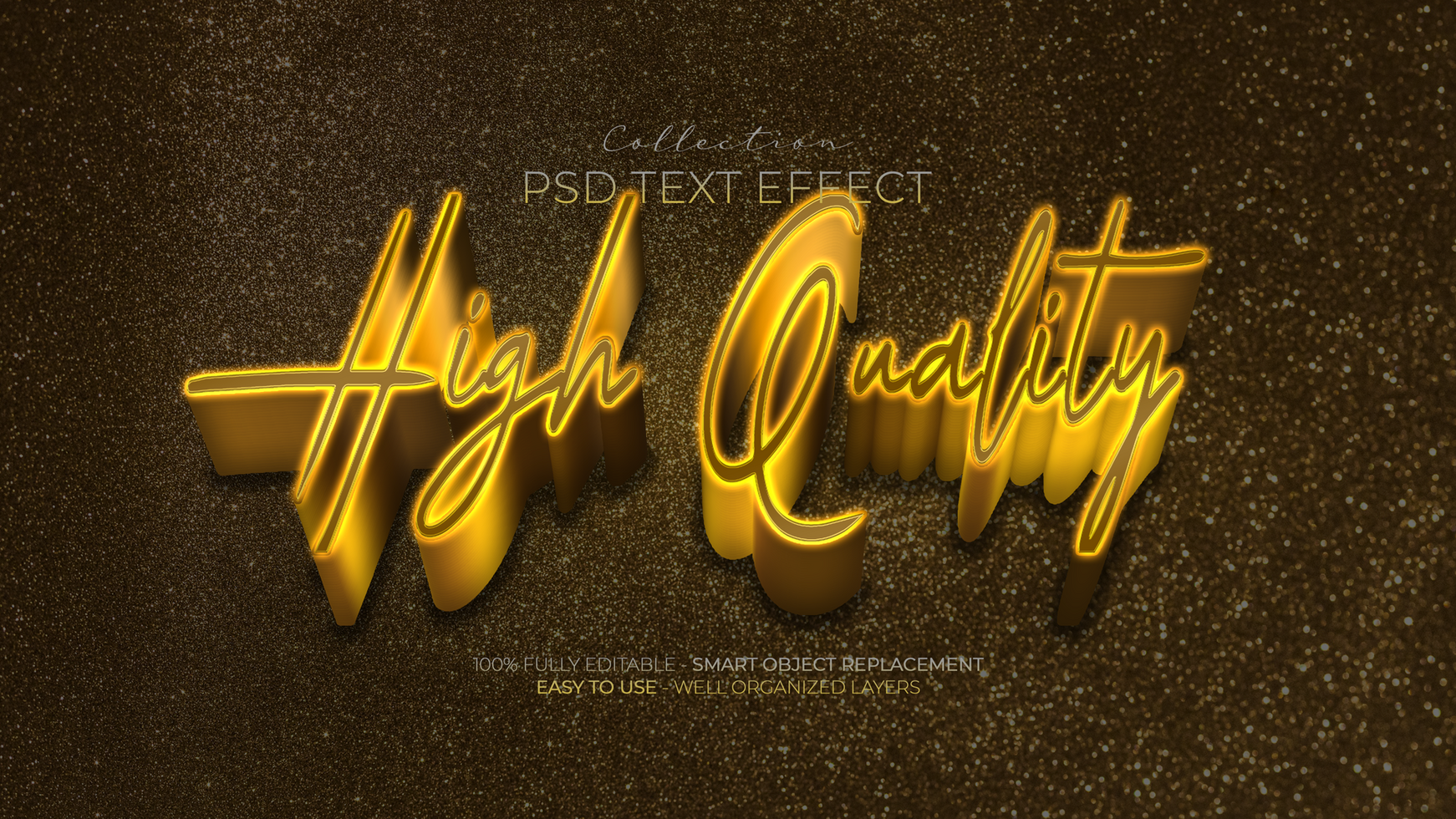 Gold 3d signature text effect psd