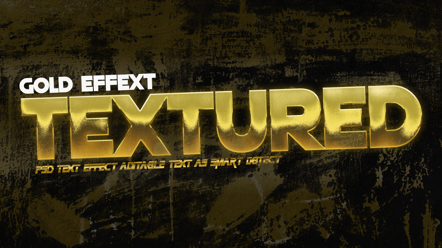 Gold textured editable text effect psd