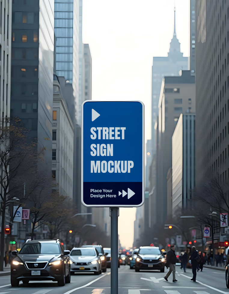 sign street mockup psd