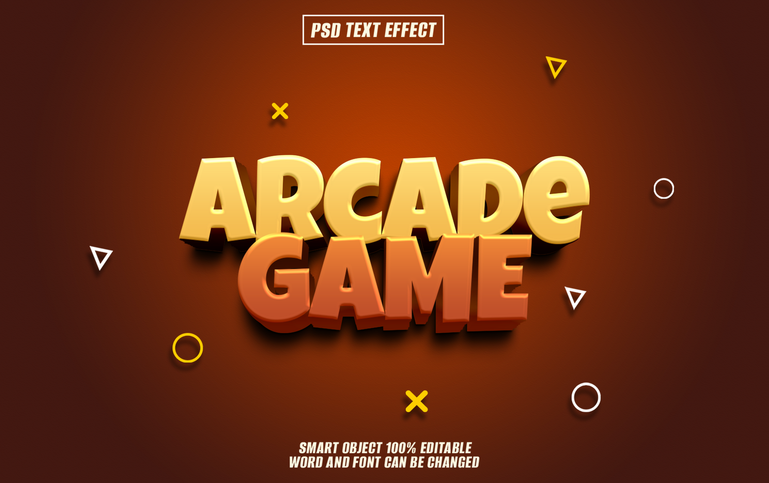 modern Arcade game Editable 3D Text for Typography Graphic Projects psd