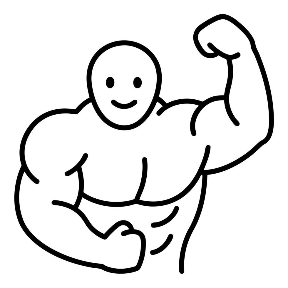 A cartoon man with a big muscle showing his muscles vector