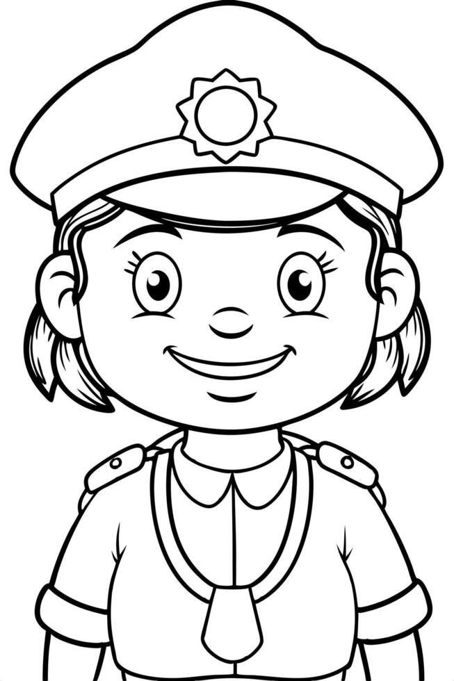 Police officer coloring pages vector art