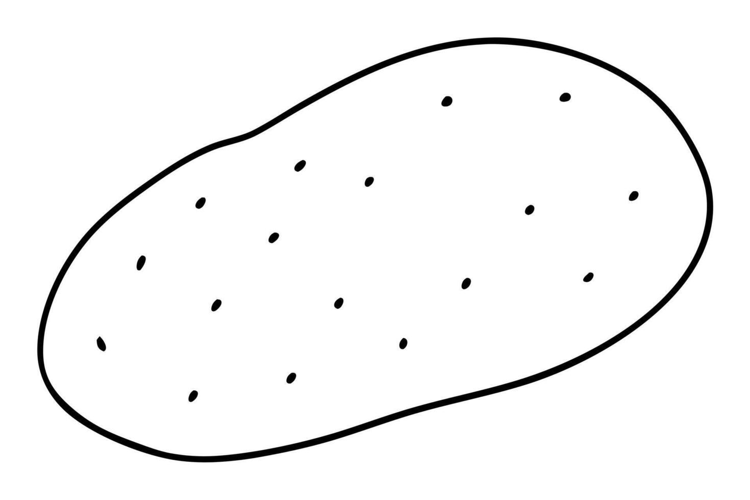 potato silhouette, illustration line art vector