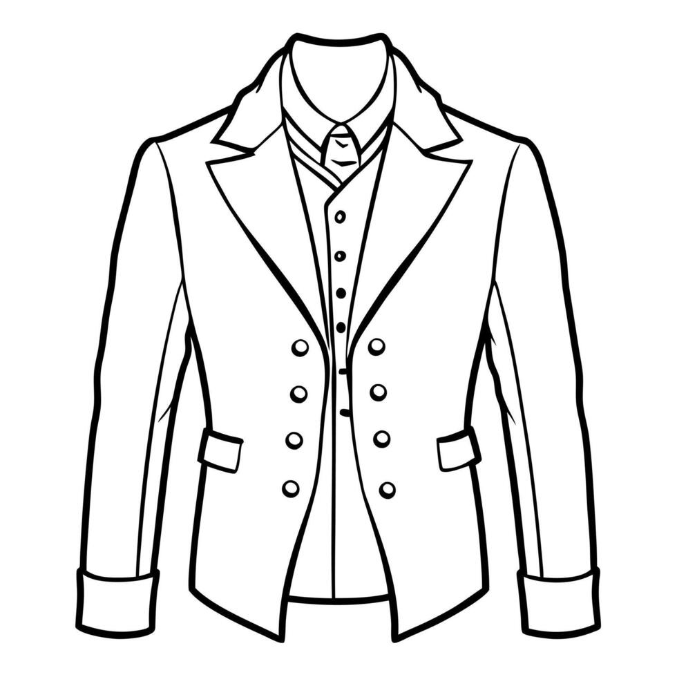 aristocratic jacket, illustration line art vector