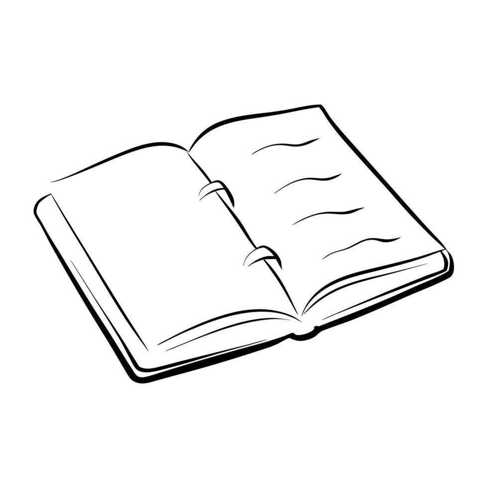 notebook, illustration line art vector