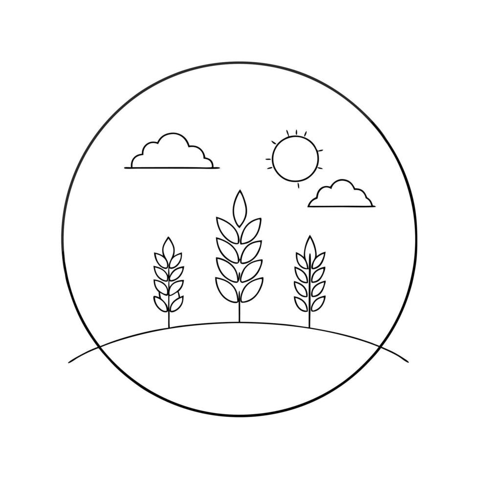 harvest, illustration line art vector