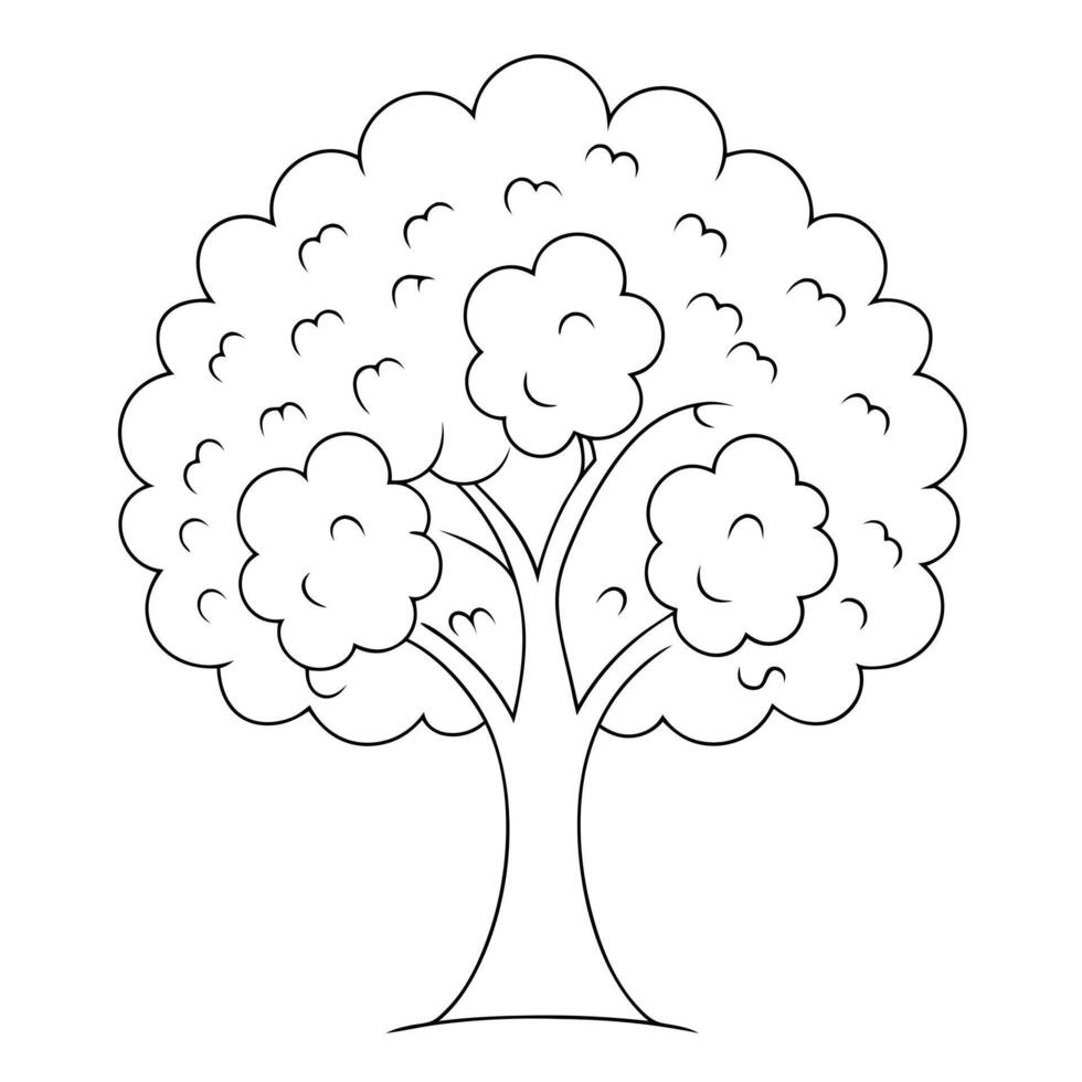 mulberry tree, illustration line art vector