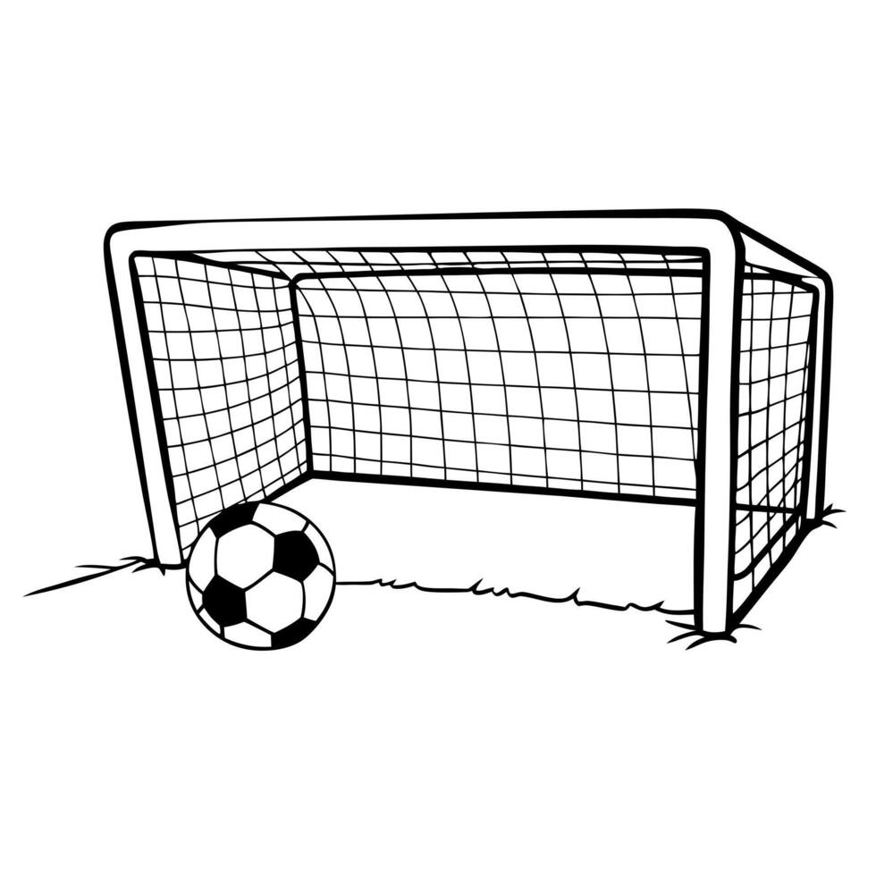 football gate, illustration line art vector