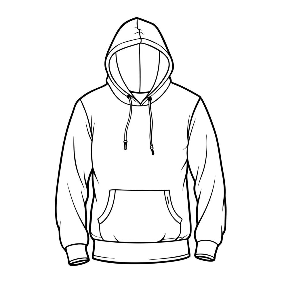 nike hoodie, illustration line art vector