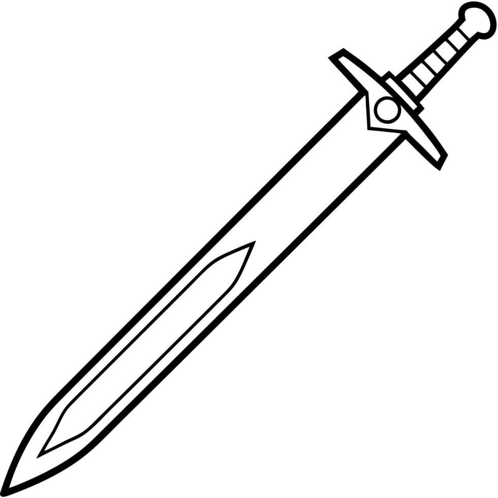 claymore grande, illustration line art vector