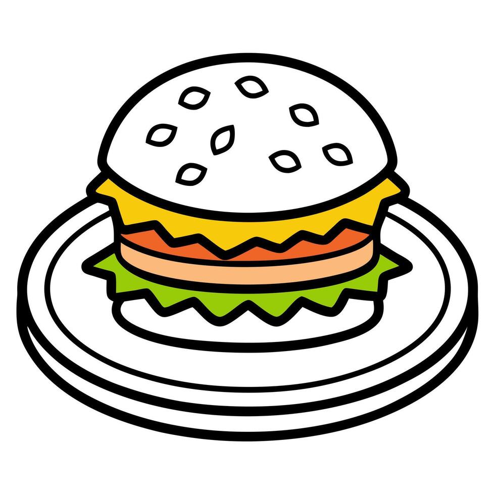 a 3d render of a original colourful logo design featuring a burger with a juicy beef patty, melted vector