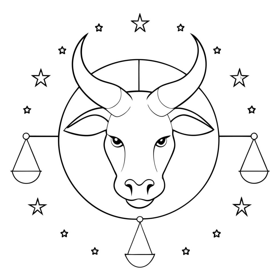horoscope, illustration line art vector