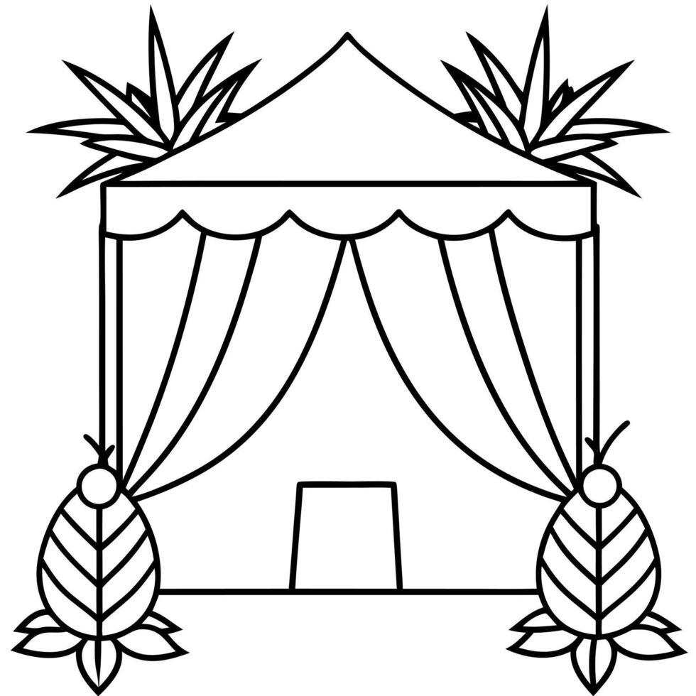 sukkot, white background, illustration line art vector