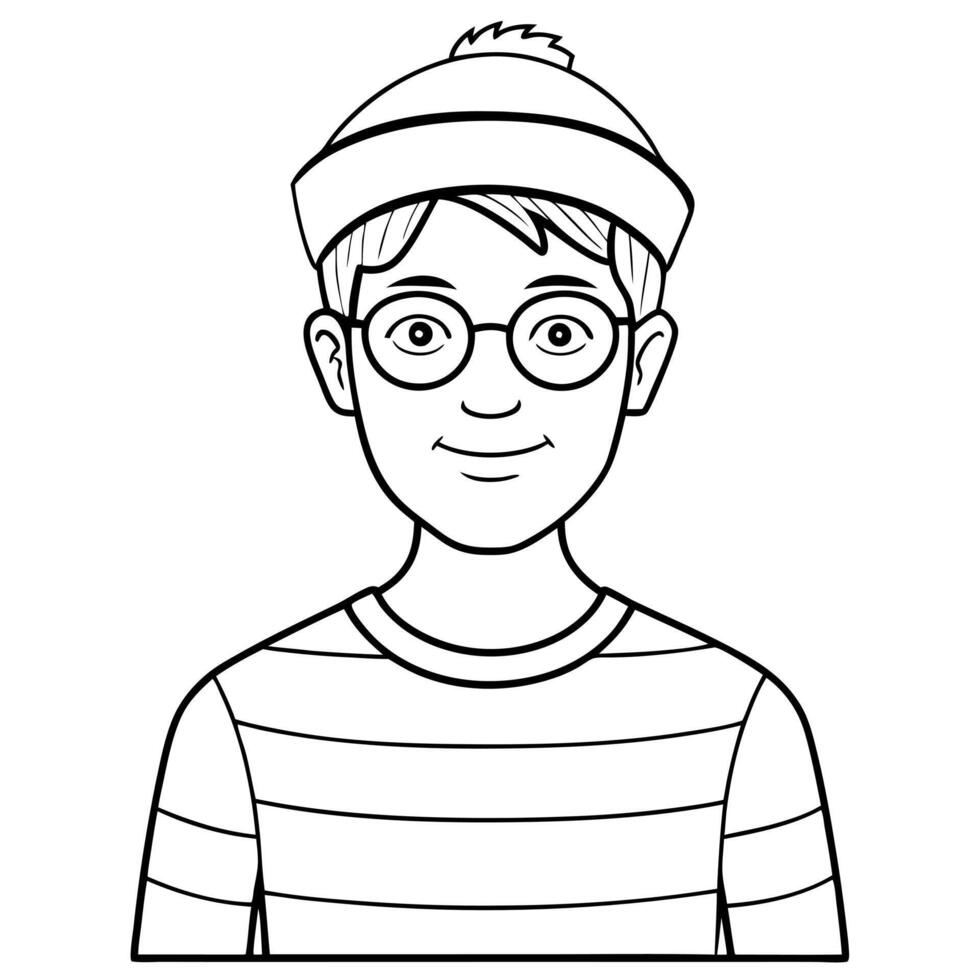 wally, illustration line art vector