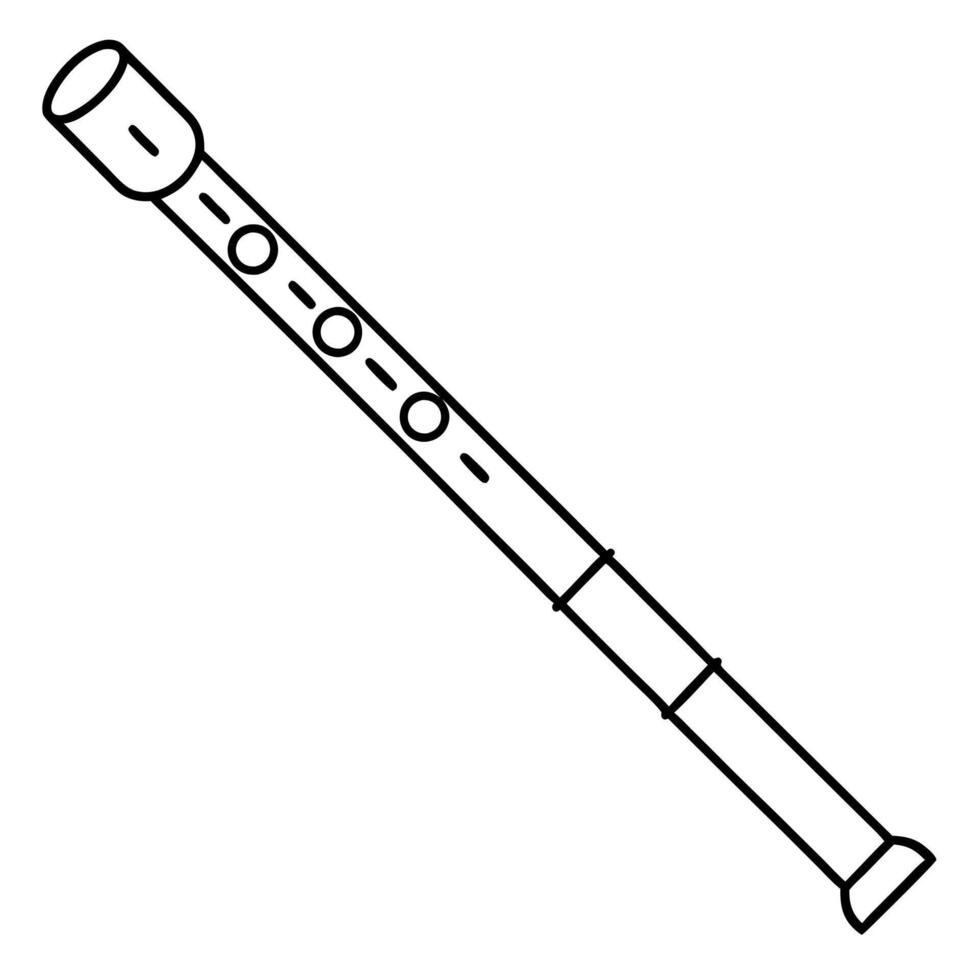 a flute, illustration line art vector