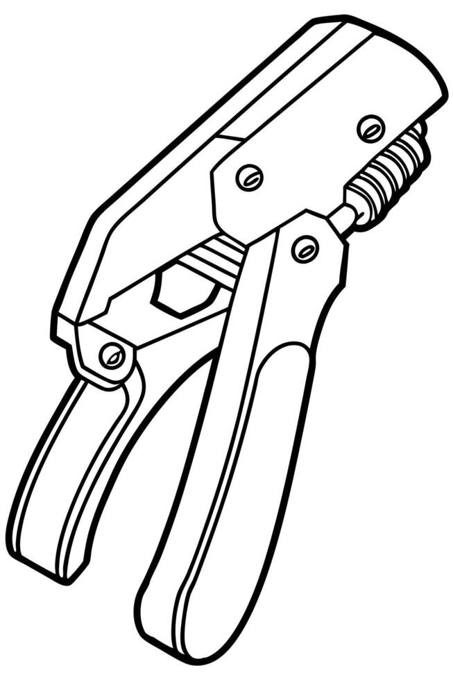a stud crimper, illustration line art vector