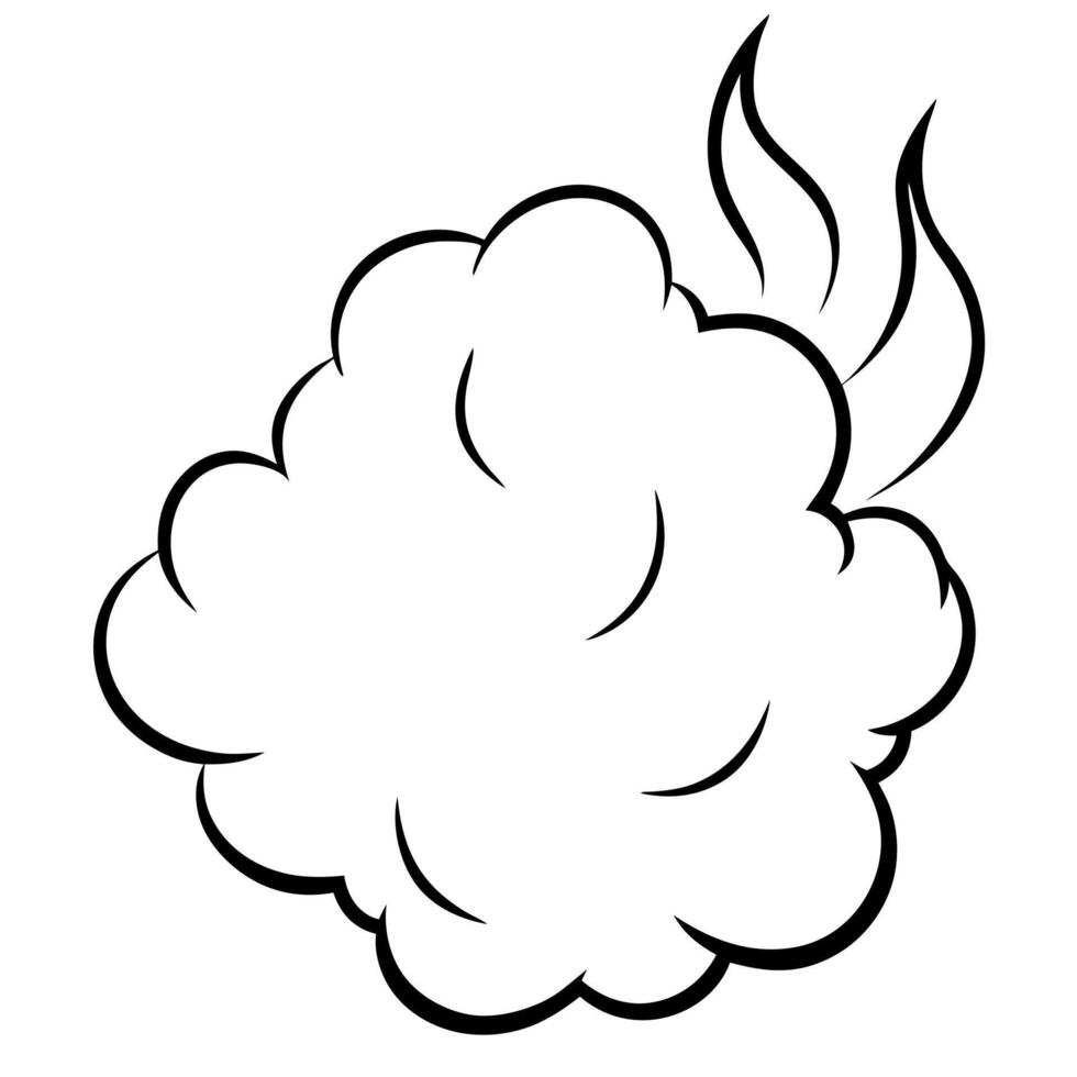 3d rendering of dynamic smoke silhouette line art, illustration line art vector