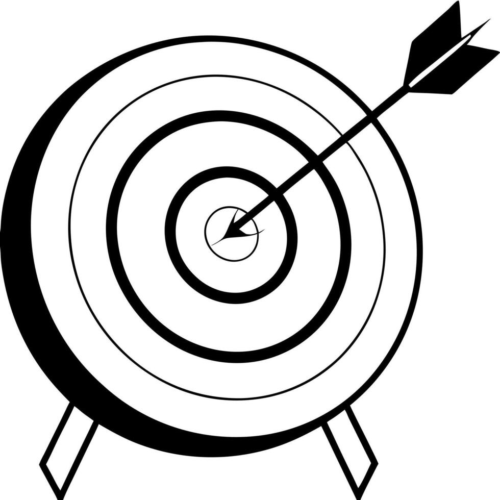 accurate target hit, illustration line art vector