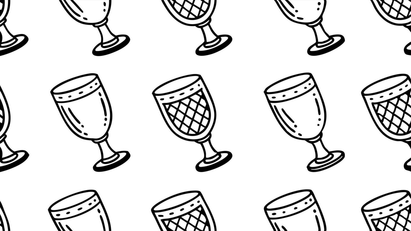imagine prompt seamless pattern background of vintage soviet drinking glasses, hand drawn vector