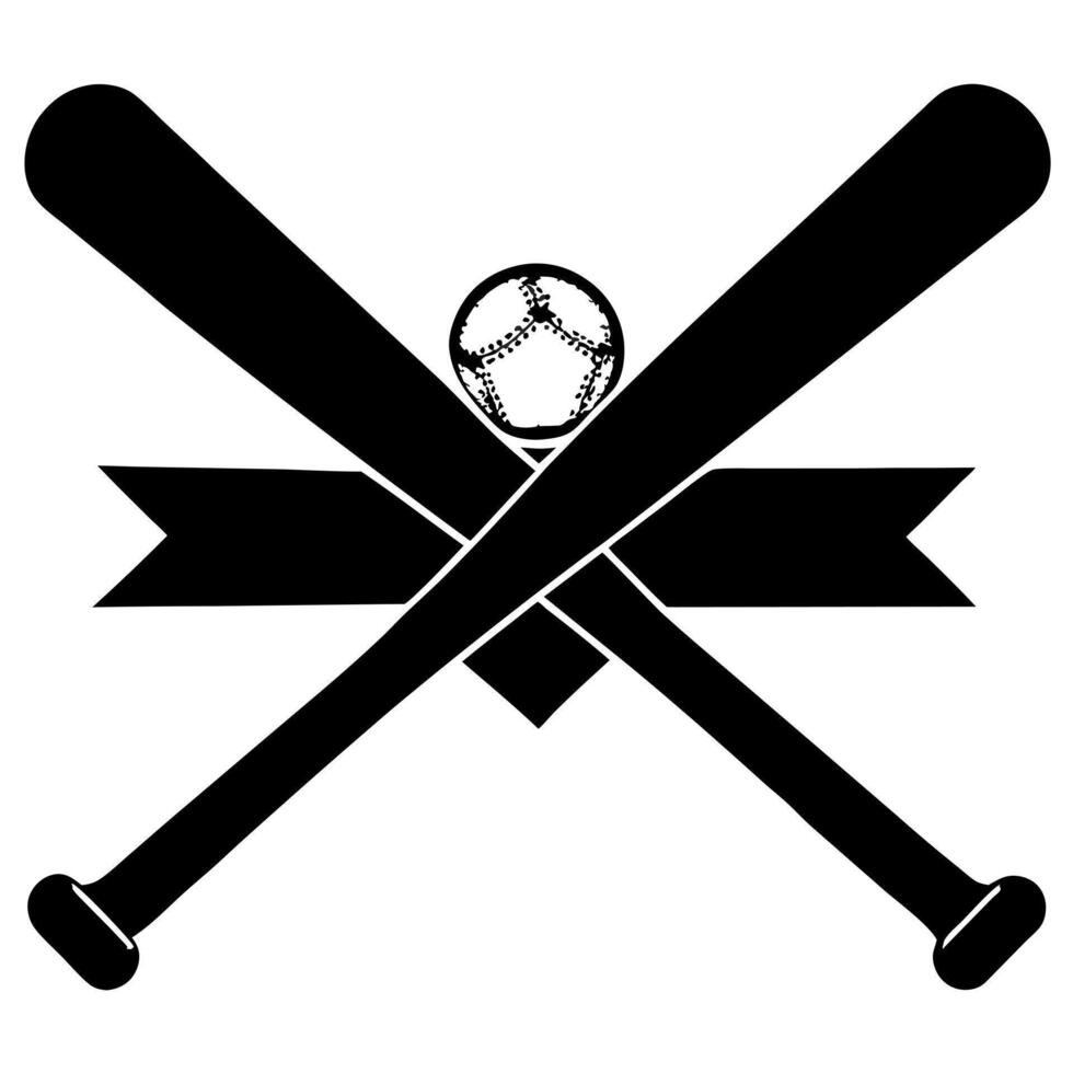 Baseball bat and ball vector
