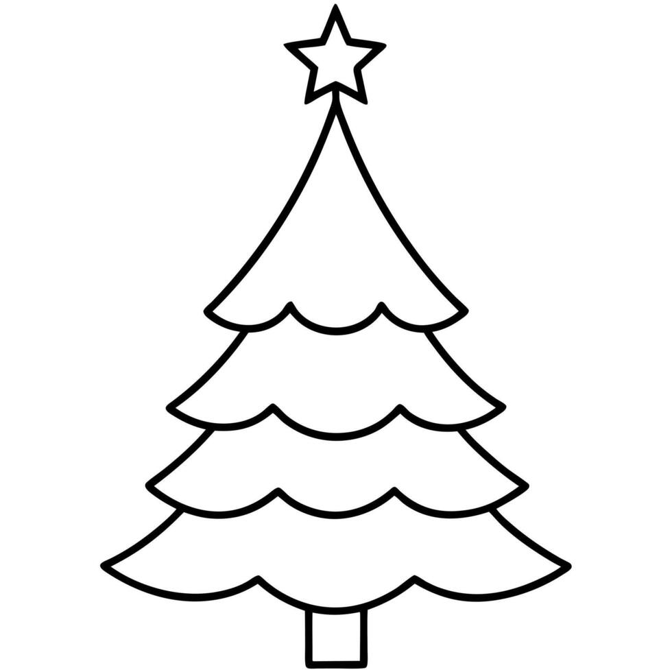 Christmas tree coloring pages vector