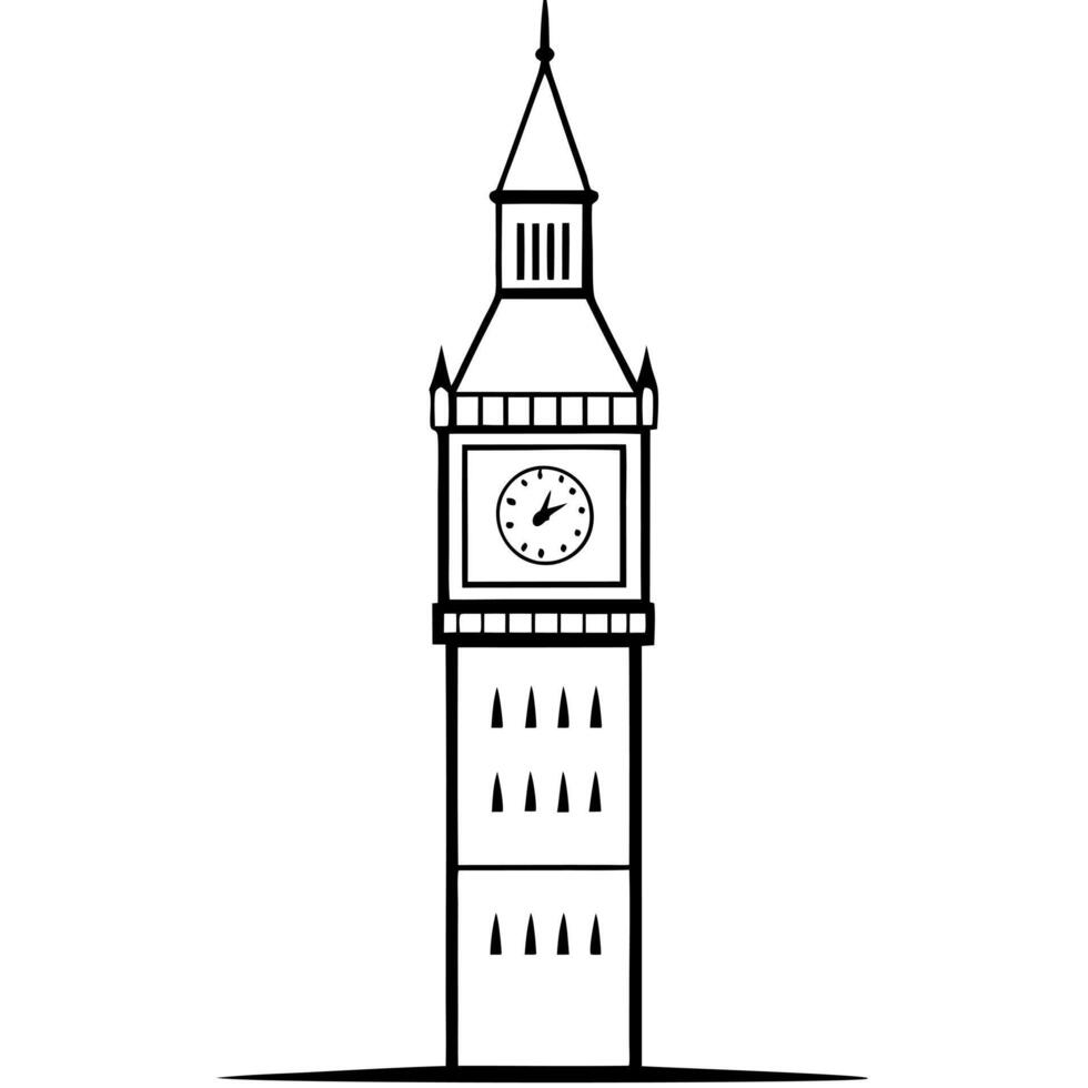 Big ben clock tower vector