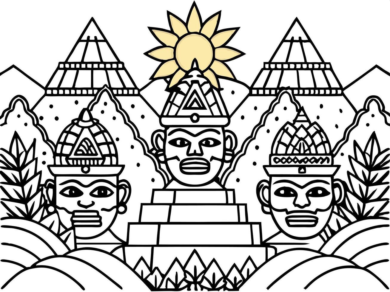 shining mountains, dense jungles, hidden mysteries high mountains, ancient muisca tribe, masters of vector