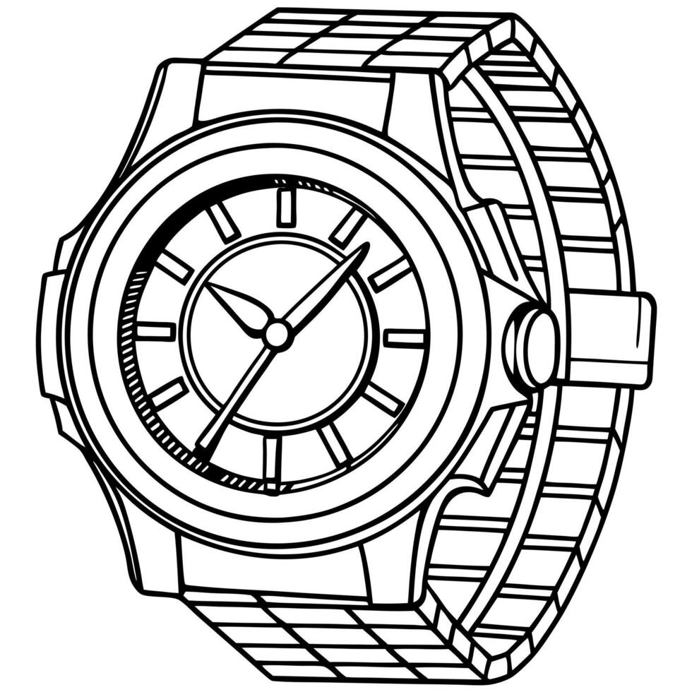 watch, illustration line art vector