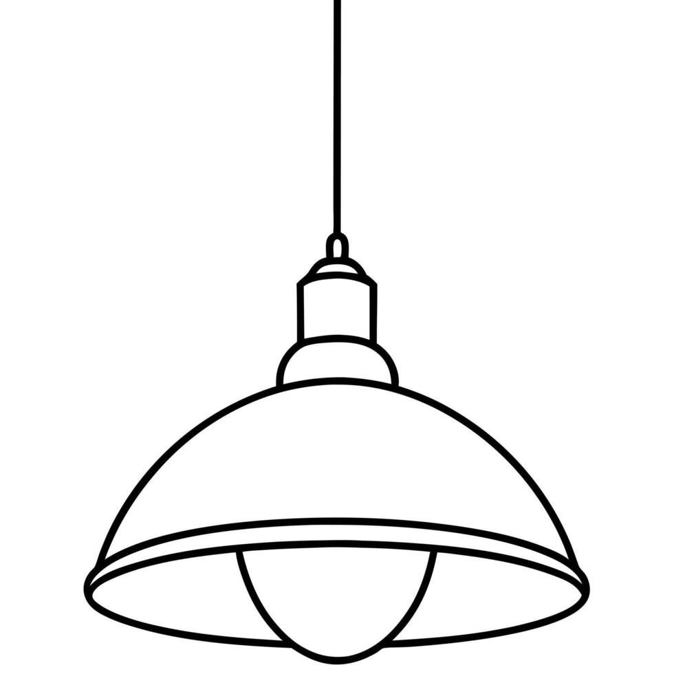 ceiling light, illustration line art vector