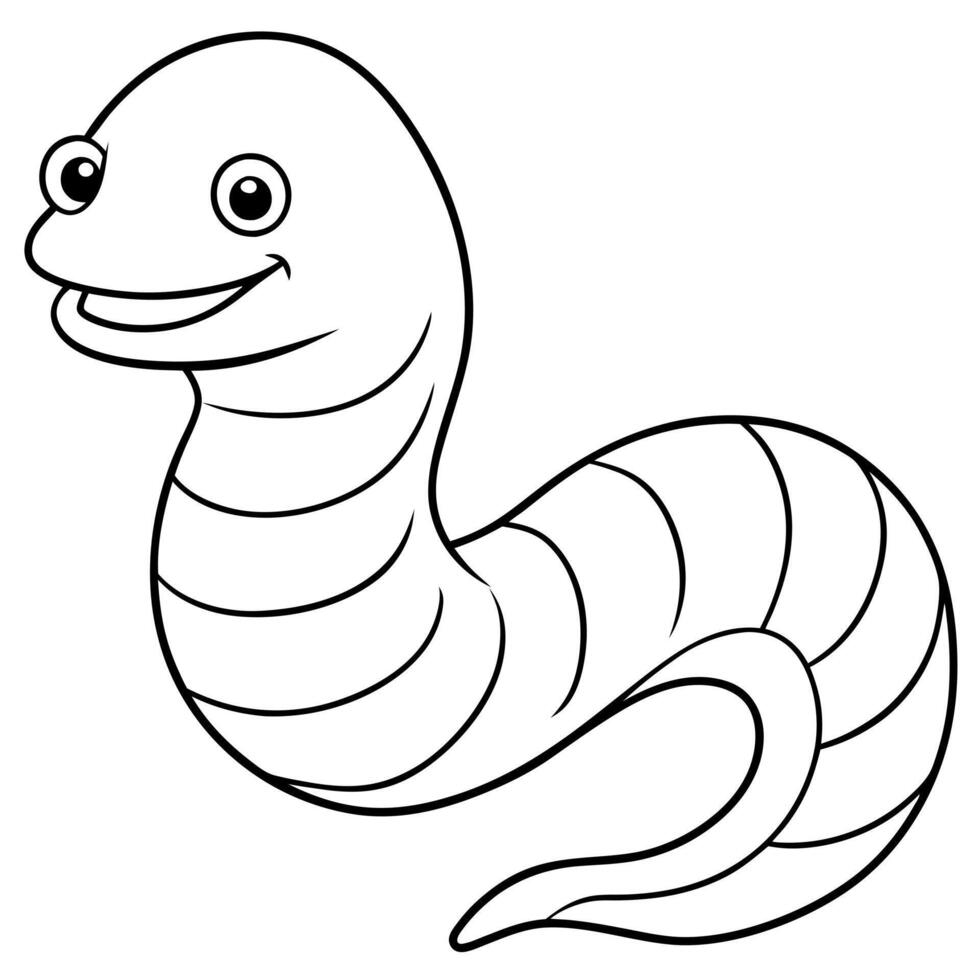 moray eel cartoon, illustration line art vector