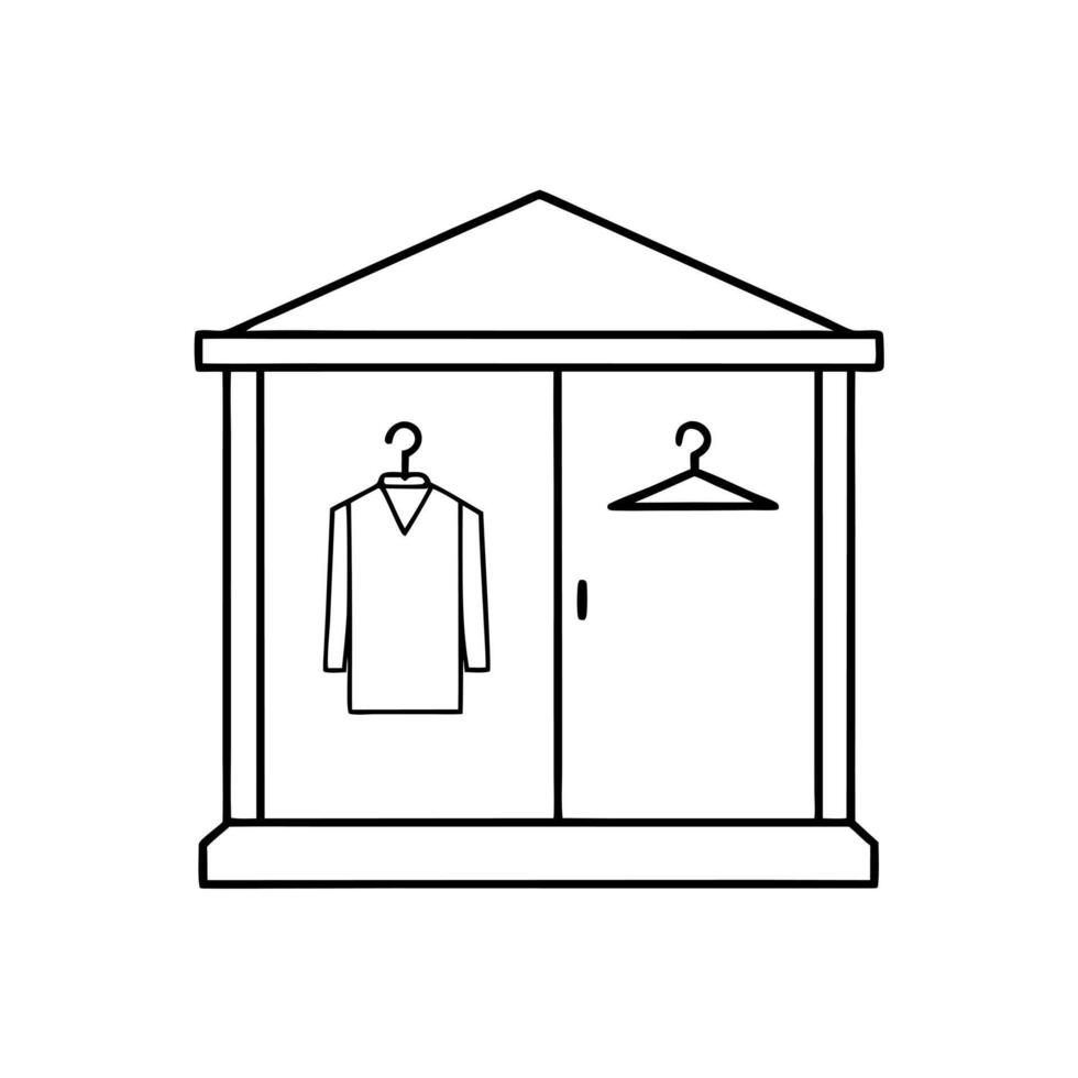 checkroom, illustration line art vector