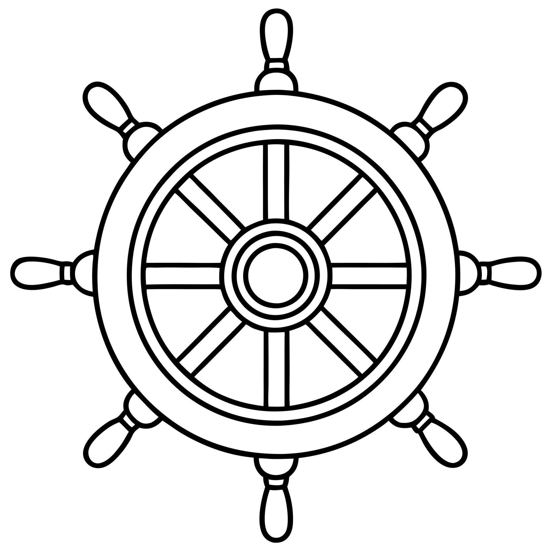 ships helm, illustration line art 50985159 Vector Art at Vecteezy