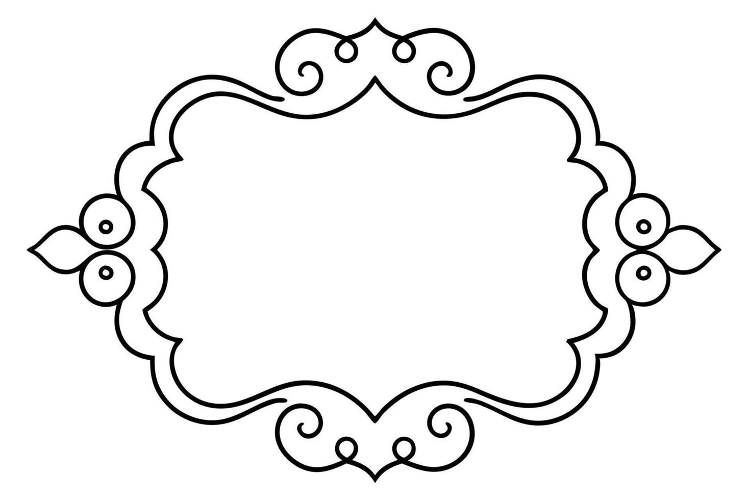 calligraphic ornamental frame collection, illustration line art vector