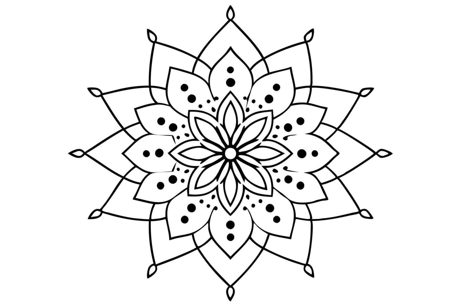 add fine detailing, like thin lines and dot patterns, to enhance the complexity of the mandala, vector