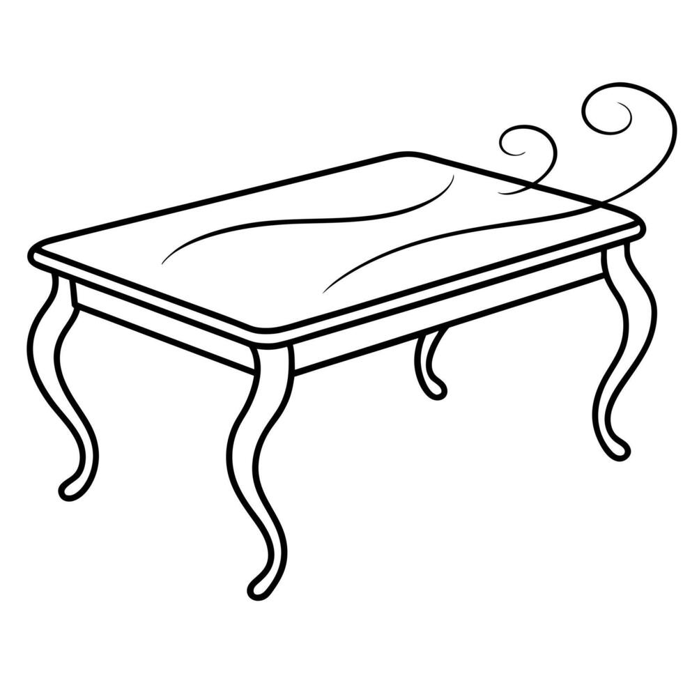 design an abstract coffee table with flowing lines that suggest movement and elegance, vector