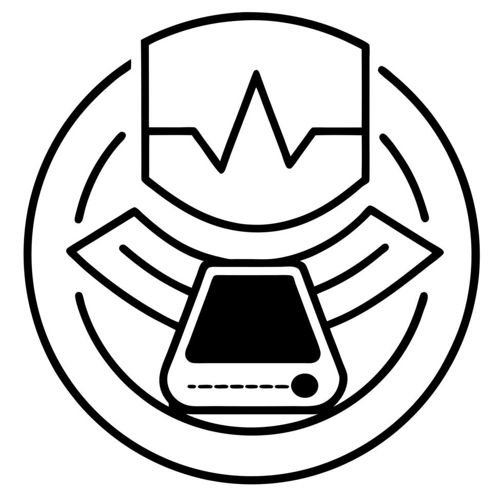 icon ultrasound diagnostics, illustration line art vector