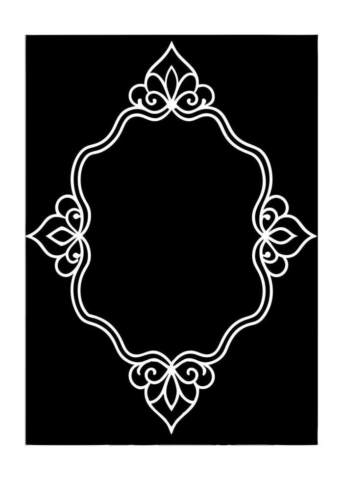 ornate, decorative border design on a dark brown gradient background the layout is vertical, with vector