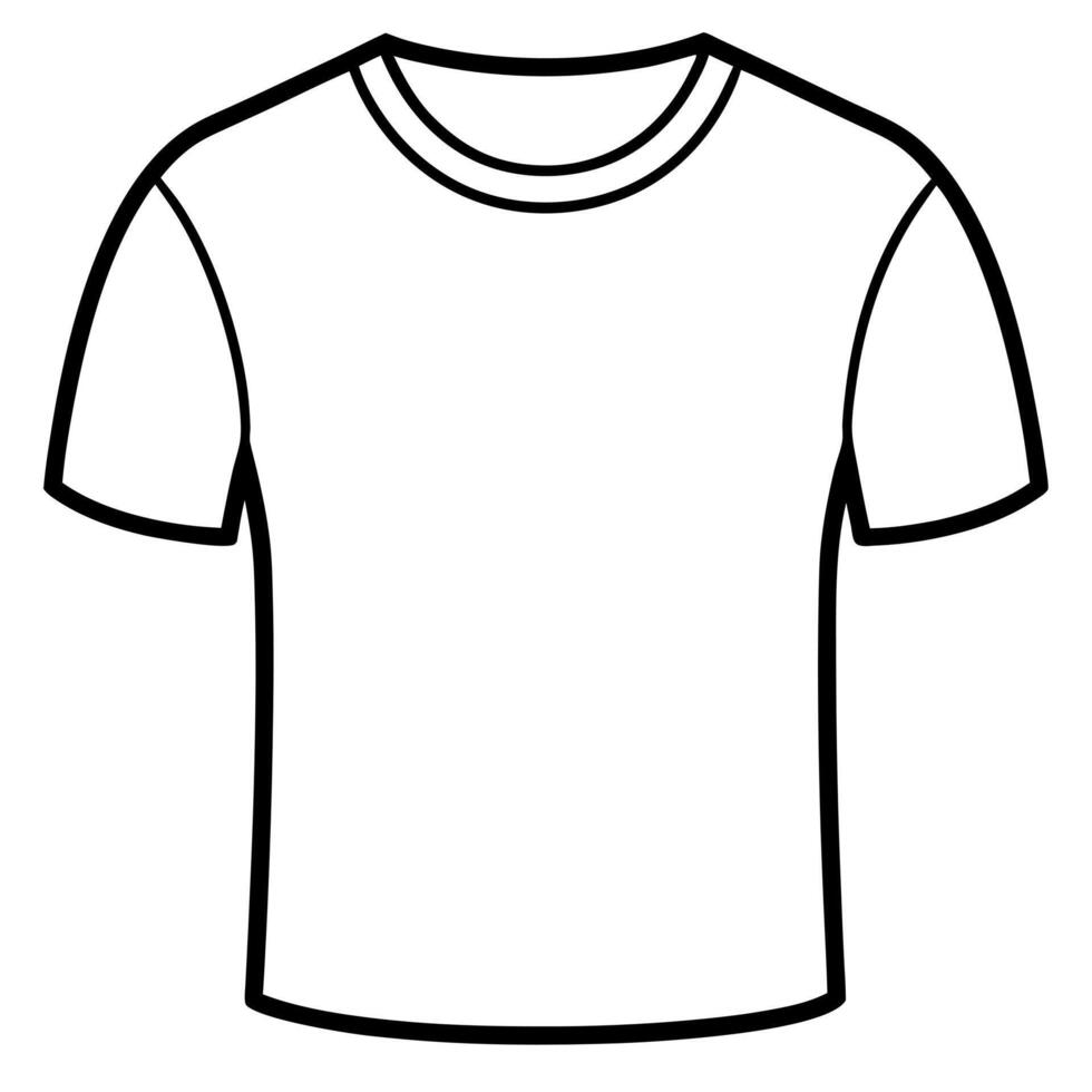 silueta de una t-shirt de cuello redondo, illustration line art vector
