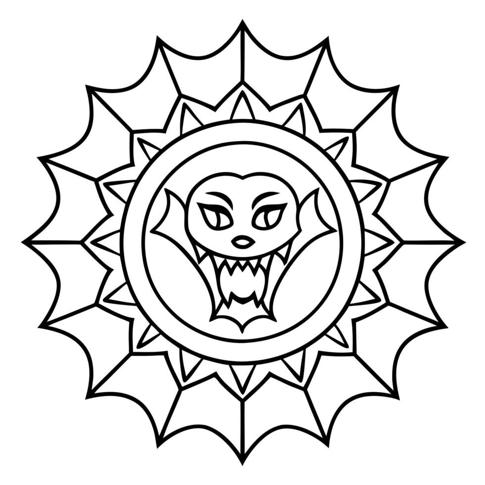 vampire bloody mandala, illustration line art vector