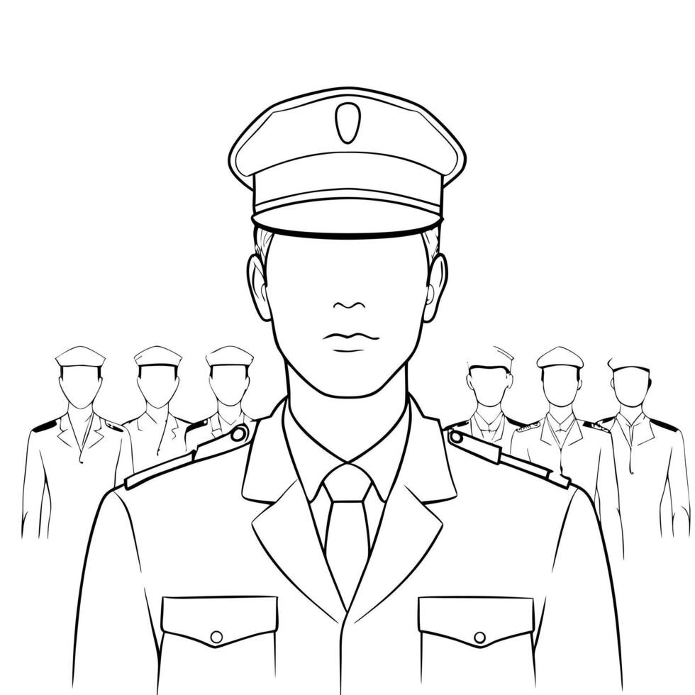 army, illustration line art vector