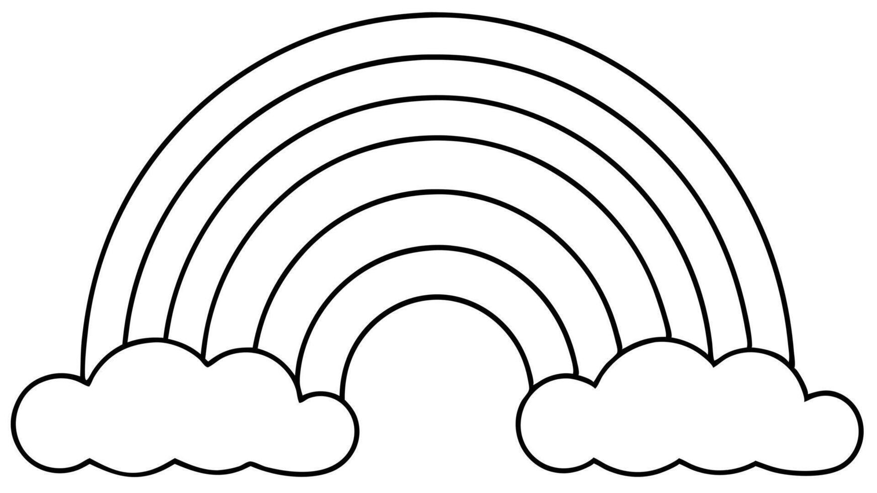 rainbow coloring page line art illustration, illustration line art vector
