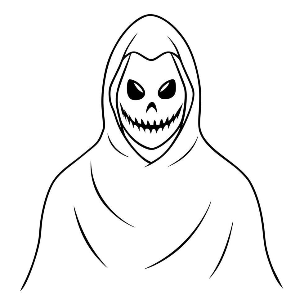 spooky, illustration line art vector