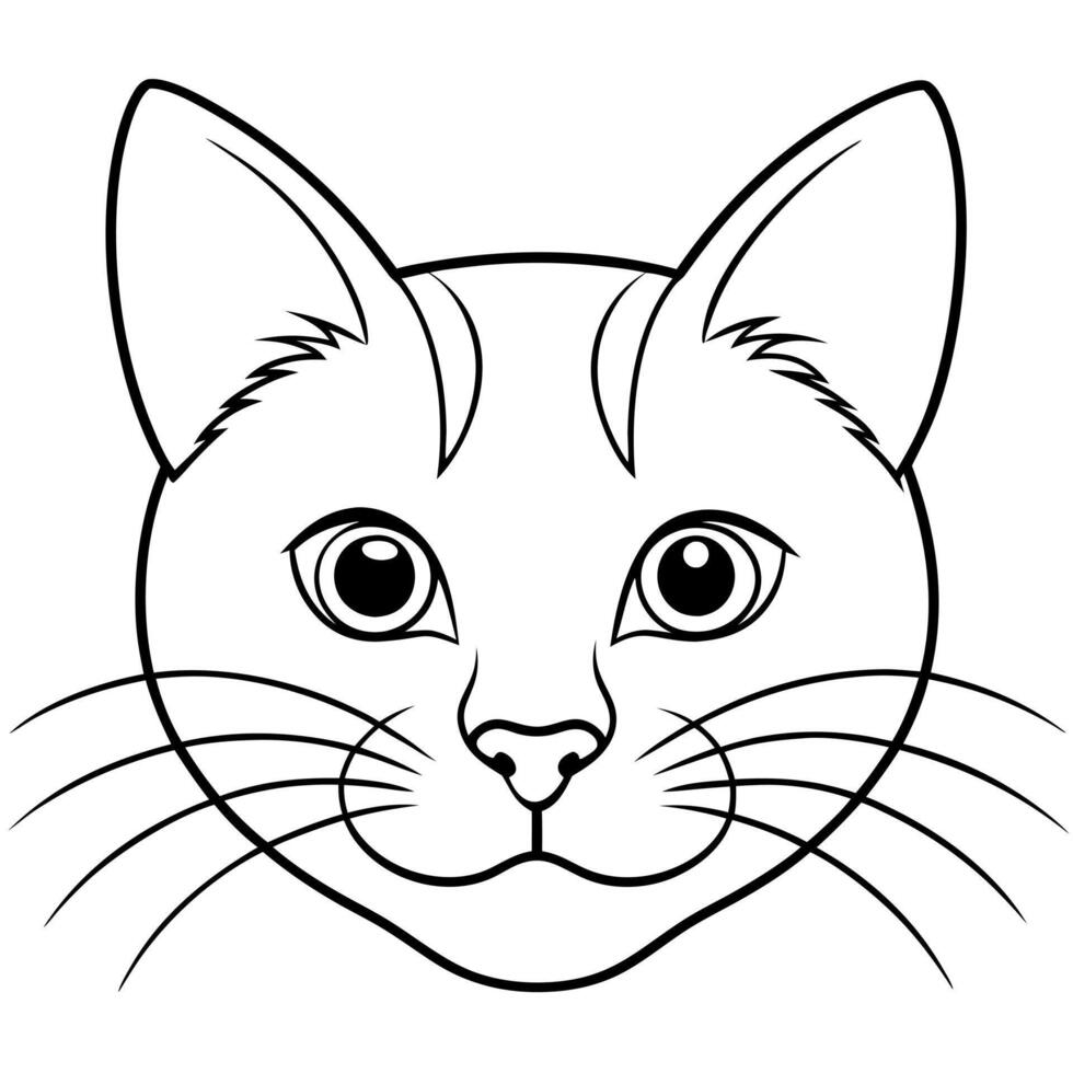 a cat face design, illustration line art vector