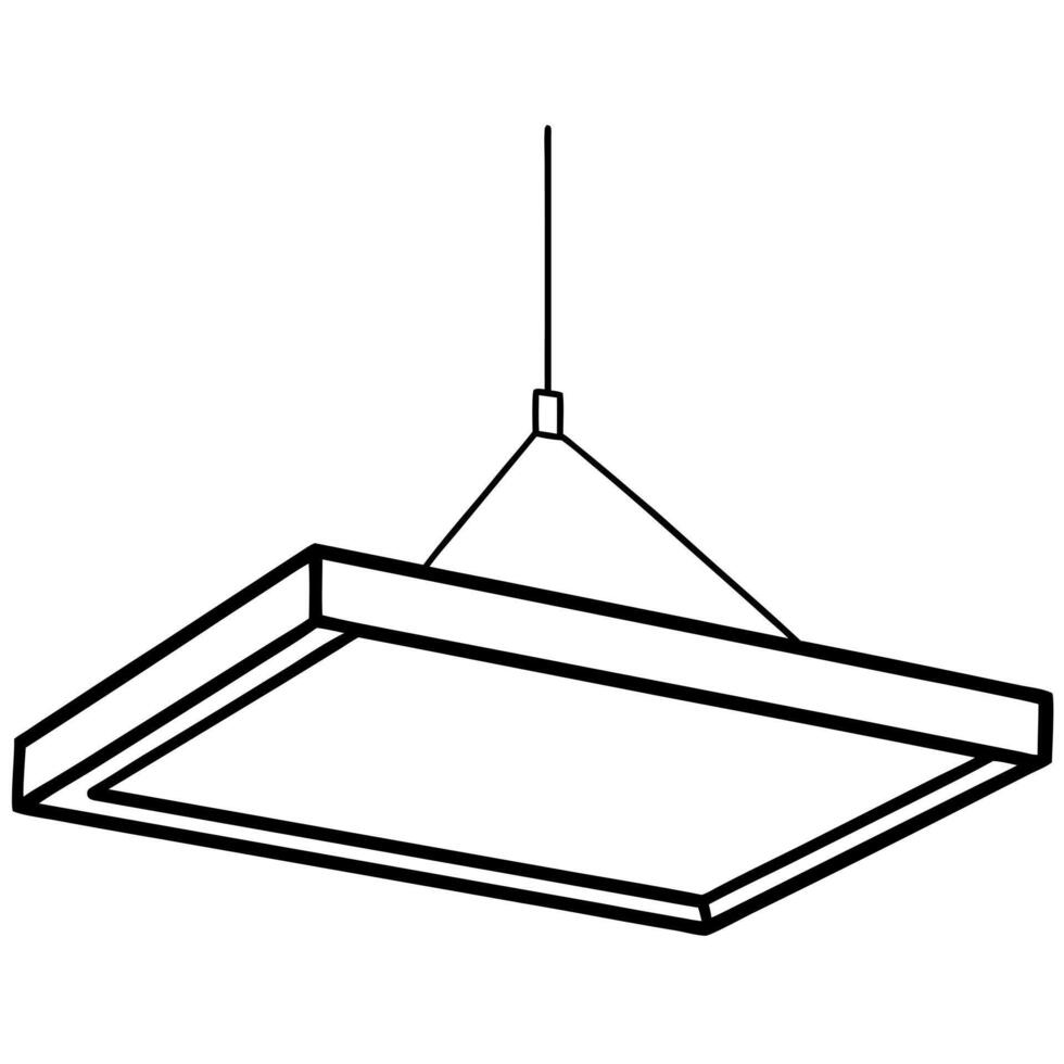 led ceiling panel, illustration line art vector