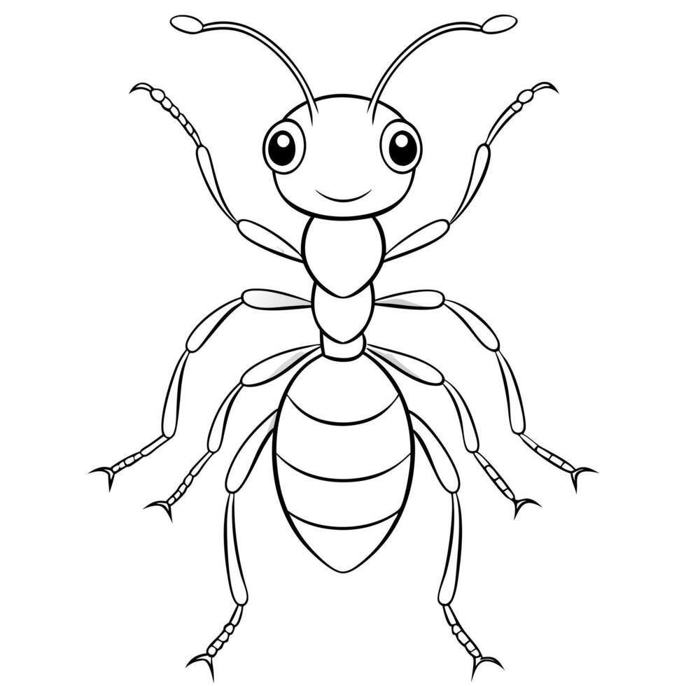 ant, illustration line art vector