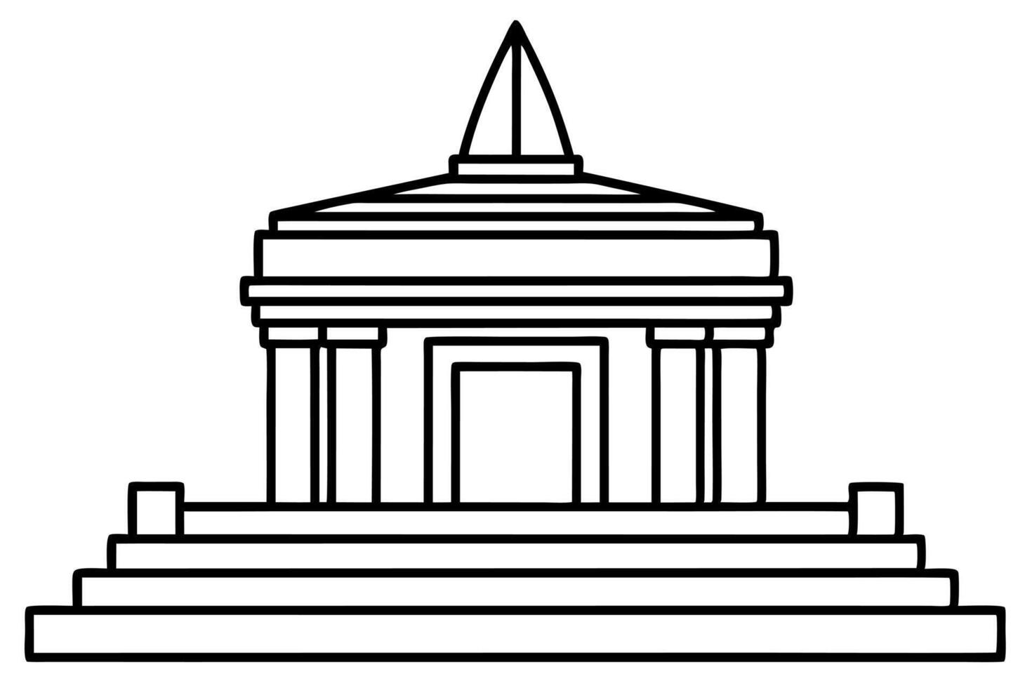 illustration, tomb of the unknown soldier, is done in a modern style, with clean, straight, vector