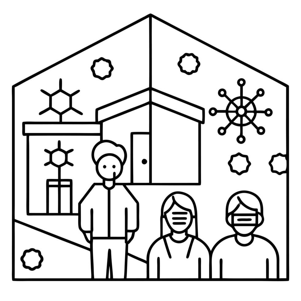 quarantine, illustration line art vector